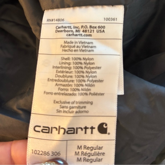Carhartt Rain Defender Relaxed Fit Lightweight Insulated Vest Olive Green Men M - Picture 5 of 6